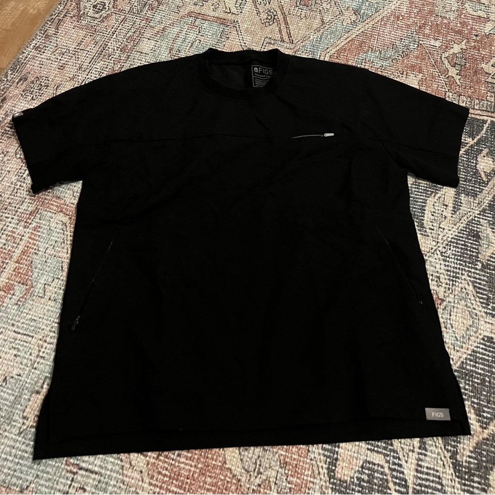 FIGS oversized black scrub top